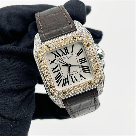 cartier santos 100 price list|cartier santos 100 diamond bezel.